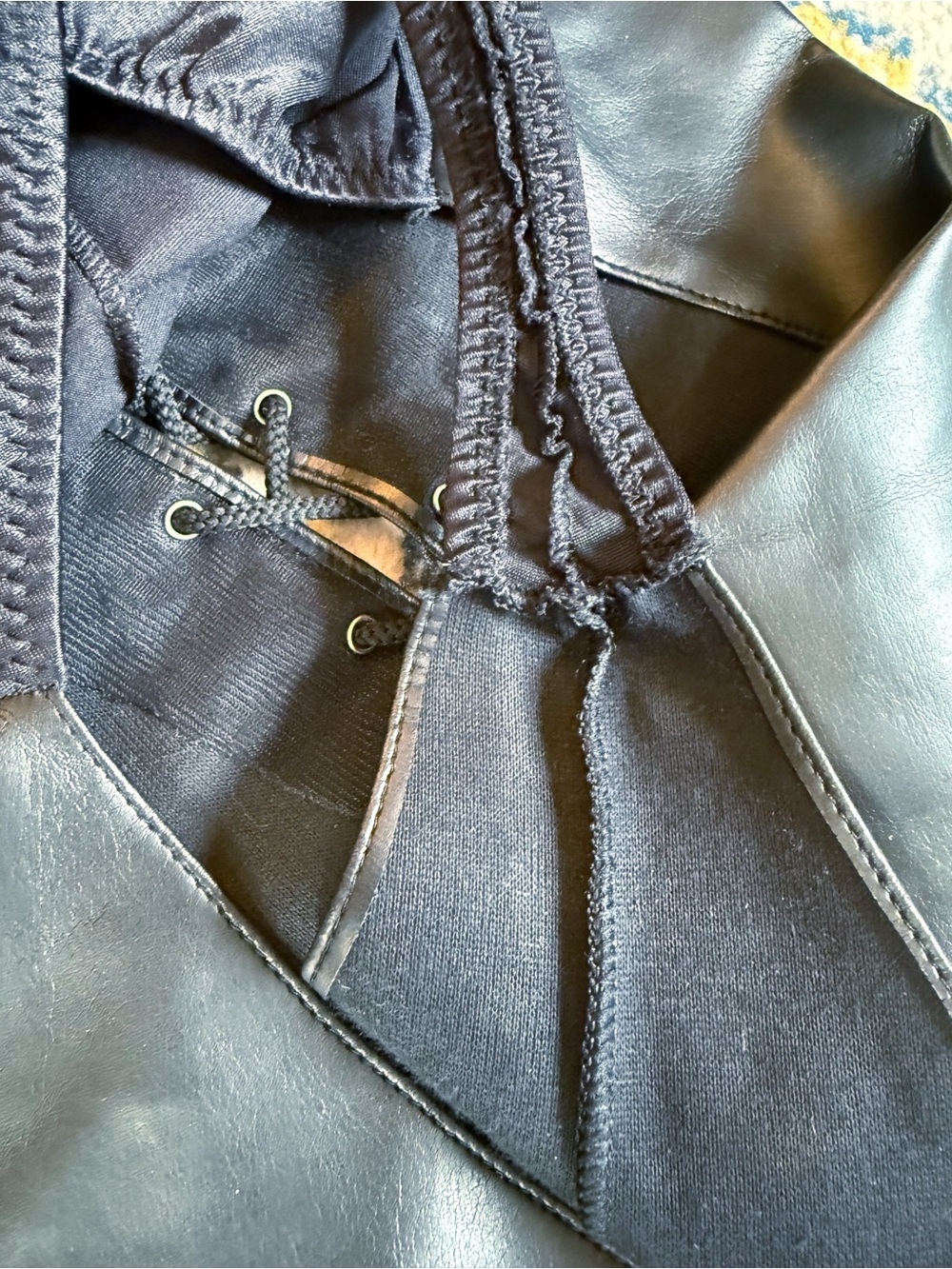 Vtg 90s Intimate Attitudes Faux Leather Goth Punk Babydoll Nightwear Bodysuit - Picture 9 of 10